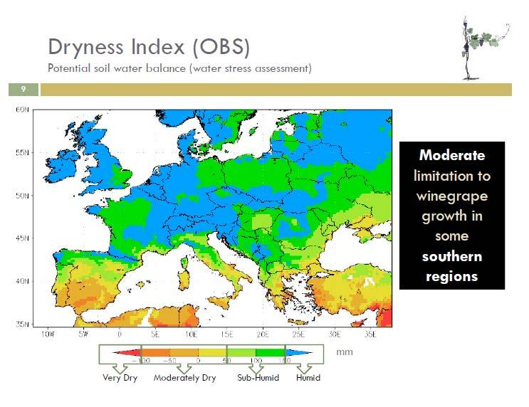 Dryness observed: Mean dryness index (1950-2009) Santos et al.