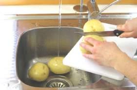 1 Wash potatoes.