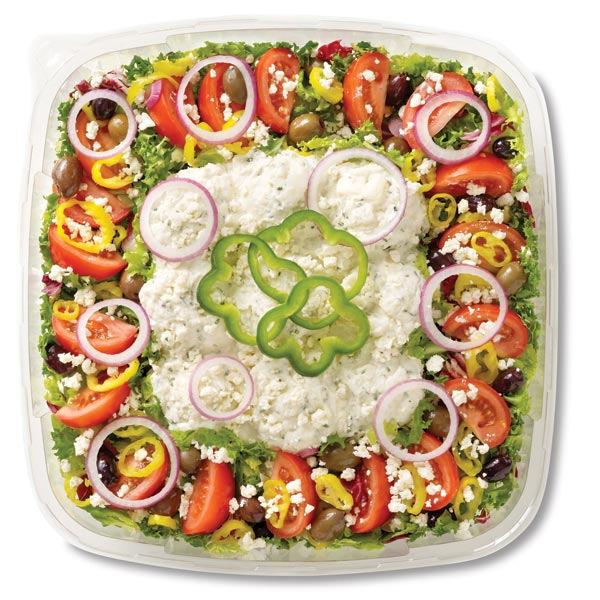 We can make your next spread absolutely sensational Greek Salad Mixed greens, red onion, black olives, tomato, banana peppers,