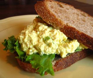 Vegan Egg Salad Sandwich 1 12 oz package of extra firm tofu, squeezed to remove excess liquid (note: can use 4 eggs hard boiledgrated instead of tofu) 1/2 cup vegan mayonnaise (see below for