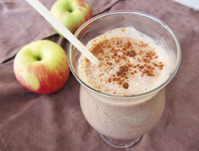 Apple Pie Smoothie 1 scoop vanilla protein (vegan or whey) 1 tsp ground cinnamon 2 tbsp ground flaxseeds 1 cup applesauce, unsweetened 1 tbsp honey 1 cup ice Combine all of the ingredients except