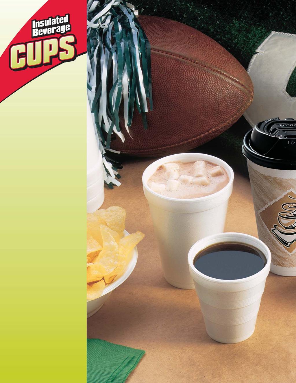 Dart Insulated Beverage Cups are available in 1.25 through 20 ounce sizes. Because of their insulation, they act as 2 Cups in One, ideal for use with both hot and cold beverages.