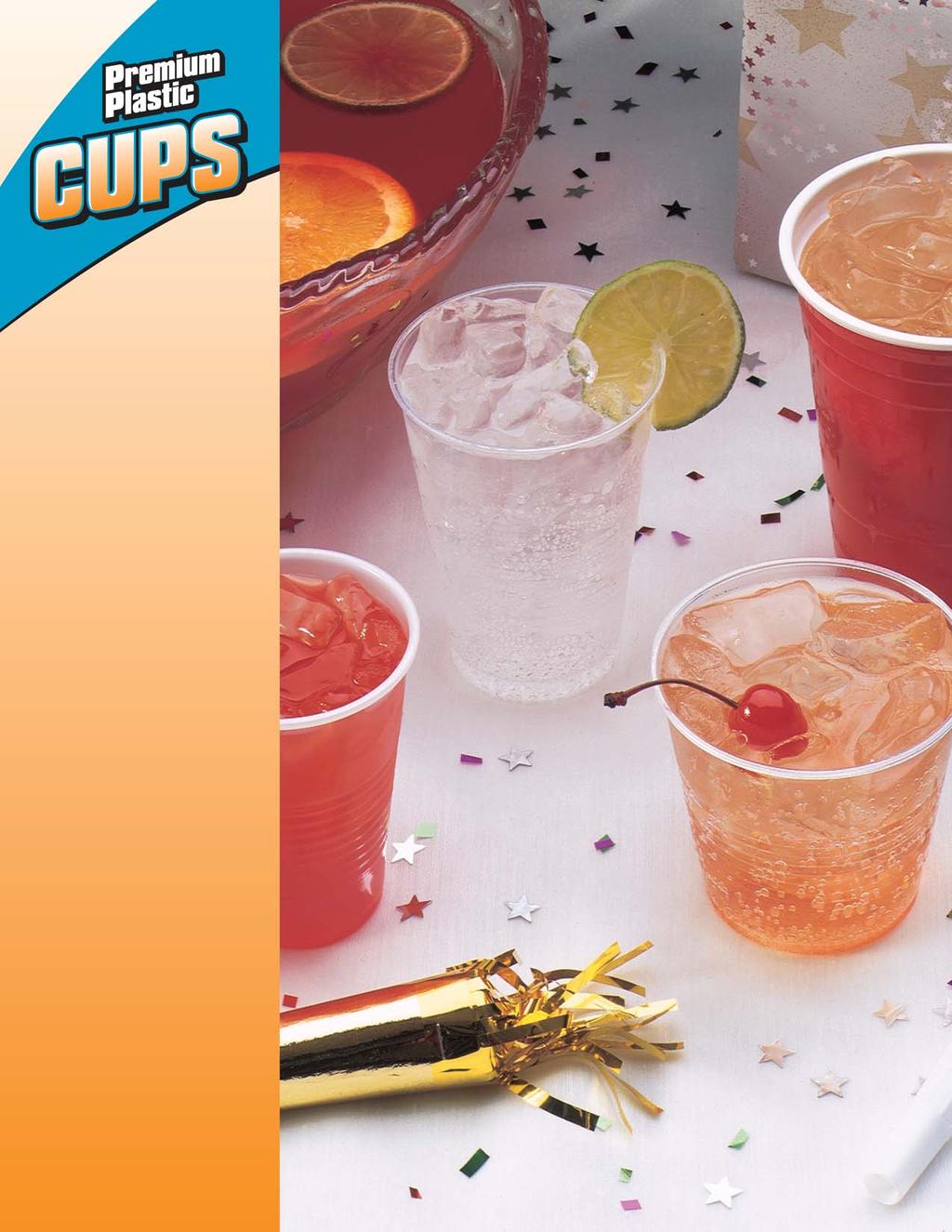 Dart Premium Plastic Cups are both sturdy and fl exible. The ribbed sidewall design provides extra strength and a secure gripping surface that s easy to hold.