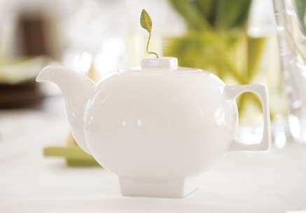 the traditional teapot with contemporary square forms, the Solstice teapot is at home
