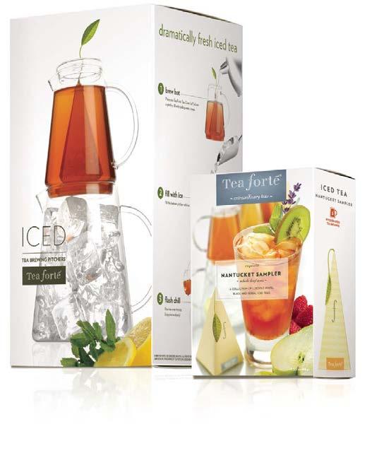 tea-ov e r-ice Elevating tea to a higher level. Only Tea Forté could transform a cool glass of iced tea into an entertaining event.