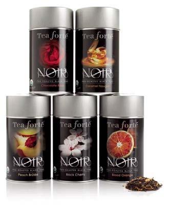6 cm noir gift tins Award-winning tins attractively display signature pyramid tea infusers. All teas are organic.
