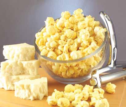 00 White Cheddar Cheddar Blanco Our special blend of creamy white cheddar coats every inch of our fluffy white popcorn, so no bite lacks in