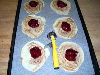 French Crispies Cherry Fruit Flips Pillsbury Puff Pastry Dough Handling: Product should be store at 0 F or lower. Step : Place 6 preformed pieces on full sheet pan to thaw (0-5 minutes).