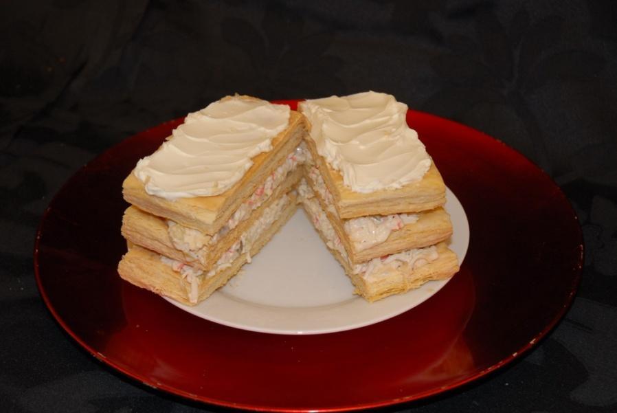 Deli Salad Napoleons Step : Place fifteen 5x5 puff squares arranged x5 on papered pan. Step : Place pan liner on top of 5x5 squares, place sheet pan on top of paper.
