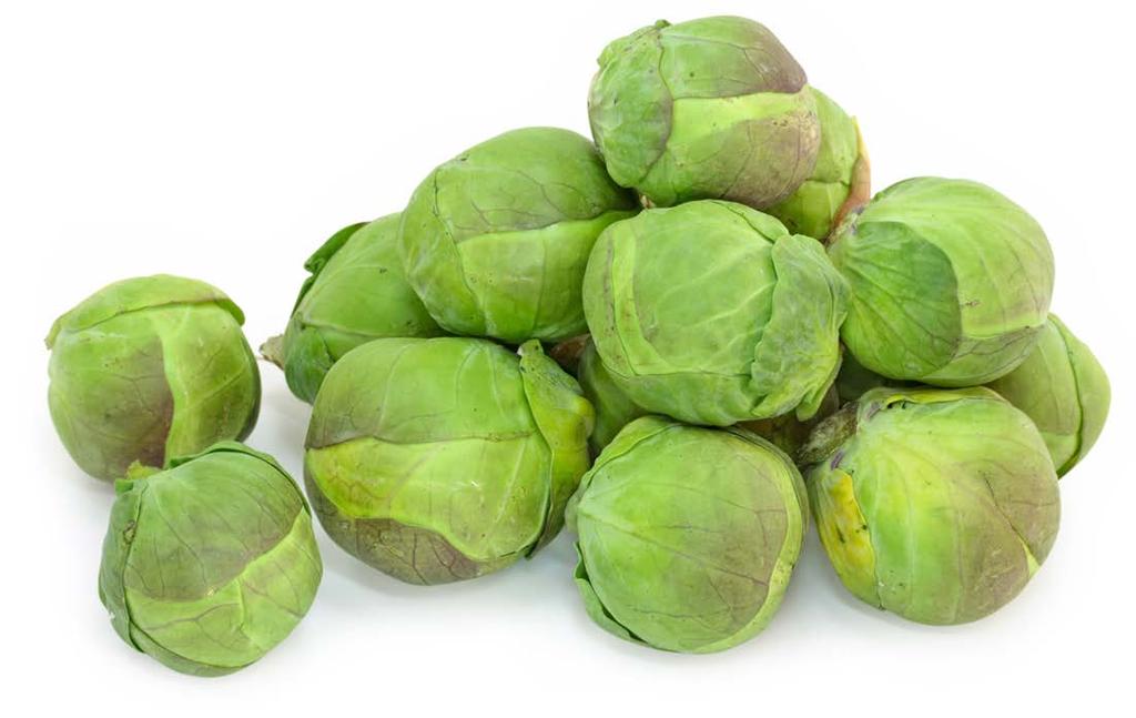 Brussels Sprouts These vegetables are called brussels sprouts. They grow above ground on thick stalks. Fresh brussels sprouts are green. Brussels sprouts are related to cabbage.