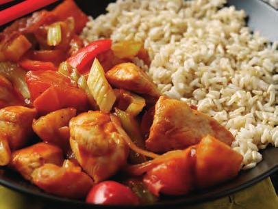 friday eetandsour Sweetandsour Sw chicken chicken Suitable for freezing 295kcals/1234kJ per portion Why not try making this recipe with turkey or lean pork instead of chicken.