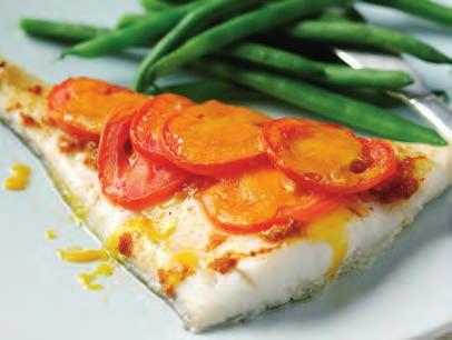 wednesday Haddockwith cheeseand tomatotopping 172kcals/720kJ per portion Try to eat fish at least twice a week to keep you healthy.