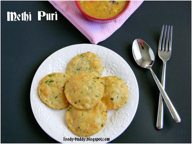 Mini Methi Poori / Methi Puri Recipe Indian Breakfast Dish Puri / Poori is a deep fried puffed bread, generally made with wheat or maida, salt and water.