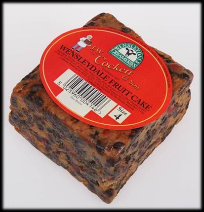 ENGLISH FAVORITES ENGLAND Wensleydale Fruit Cake A luxury fruitcake made in the market town of Hawes in the Yorkshire Dales