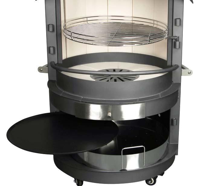 Ceramic fire chamber Stainless Steel BBQ-Grid includes height adjustable