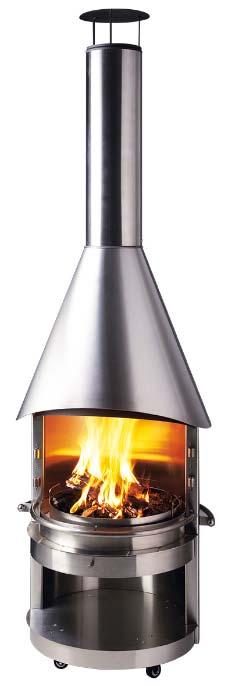 STAINLESS STEEL MERCATUS BBQ-Fireplace Item: 18814 Diameter: 70 cm (27 ½ inch) Height: 226 cm