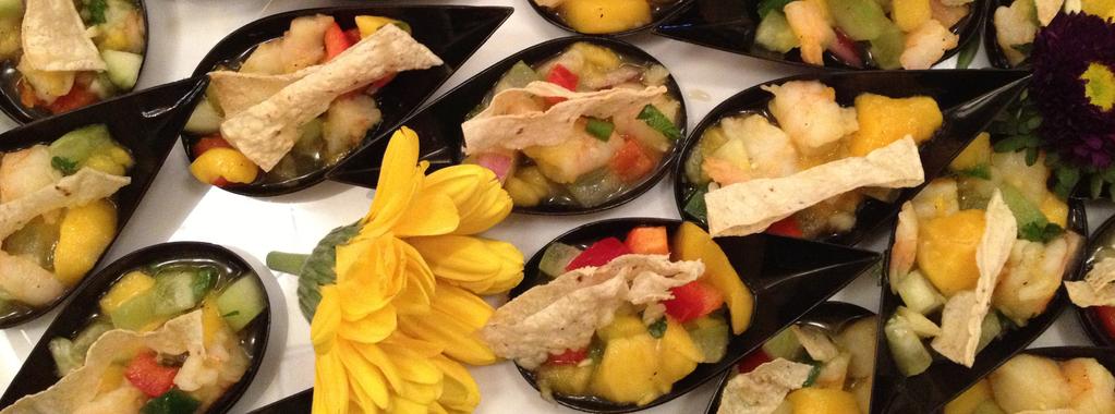 ~Event Appetizer Options~ Butler passed appetizers 50 pieces per tray Cold Appetizers Caprese skewers $100.00 Fresh fruit skewers $150.00 Bruschetta $100.00 Shrimp ceviche shooters $200.