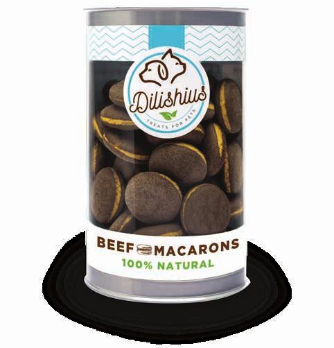 MACARONS Dogs Cats Beef Macarons Our yummy beef flavored macarons are our way of saying thank you to our little furry friends, so go ahead and #treatthemwell Compared to the size of their heads, cats