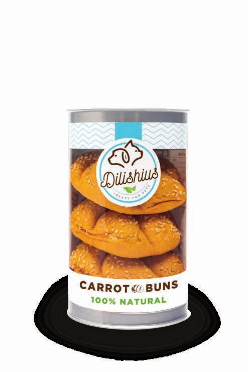BUNS & BISCUITS Dogs Rabbits Hamster/ Rodent Carrot Buns Our deliciously healthy carrot buns are baked with natural wheat ﬂour and garnished with sesame seeds Product Code DF-6511 Petting a dog
