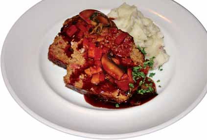 Menu items featured in our RecipeMapping department are available online at www.restaurantowner.com/recipe.htm. Buffalo Meatloaf 8 oz. Buffalo meatloaf 1 1/2 fl. oz. Portobello demi-glace 5 oz.