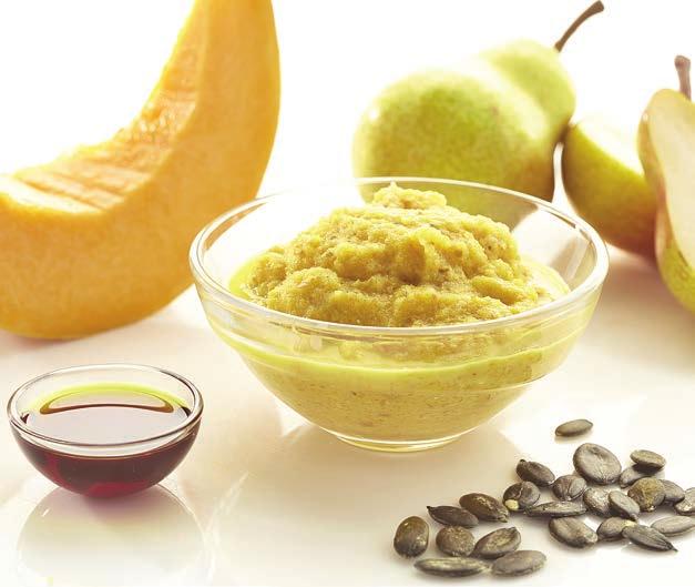 Transfer both ingredients into the blender bowl and add a teaspoon of pumpkin seeds or a teaspoon of homemade cold pressed pumpkin seed oil.