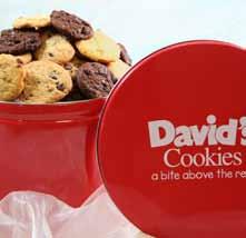 The cookies are shipped in a David s Cookies tin with a complimentary greeting message. Customization Available! B.
