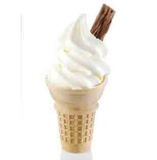 Ice Cream Cone Ice Cream: EITHER: Skimmed MILK, Sugar, Cream (MILK), Whey Powder (MILK), Glucose Syrup, Stabilisers (Guar Gum, Carrageenan), Emulsifier (Monoand Diglycerides of  OR: Skimmed MILK,