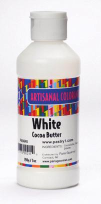 Colored Cocoa Butter - 7oz Bottle CB01 White Paper Products D3000 White Truffle Candy Cup 2800 ct CB02