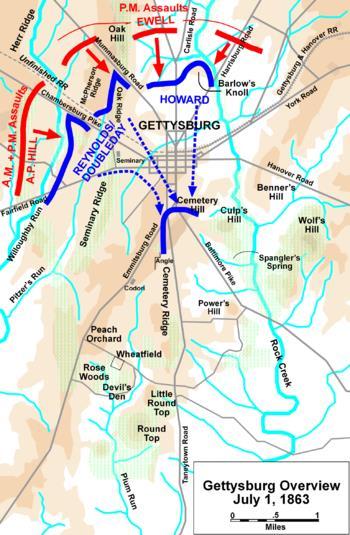 Battle of Gettysburg Continued The Union troops were outnumbered and