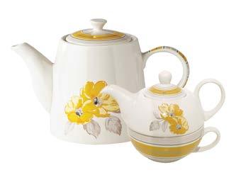 8 009. CTN Elise Floral Teabag Holder Fine stoneware. Dishwasher and microwave safe. Size 0.cm (w) x.cm (h). Full colour label.