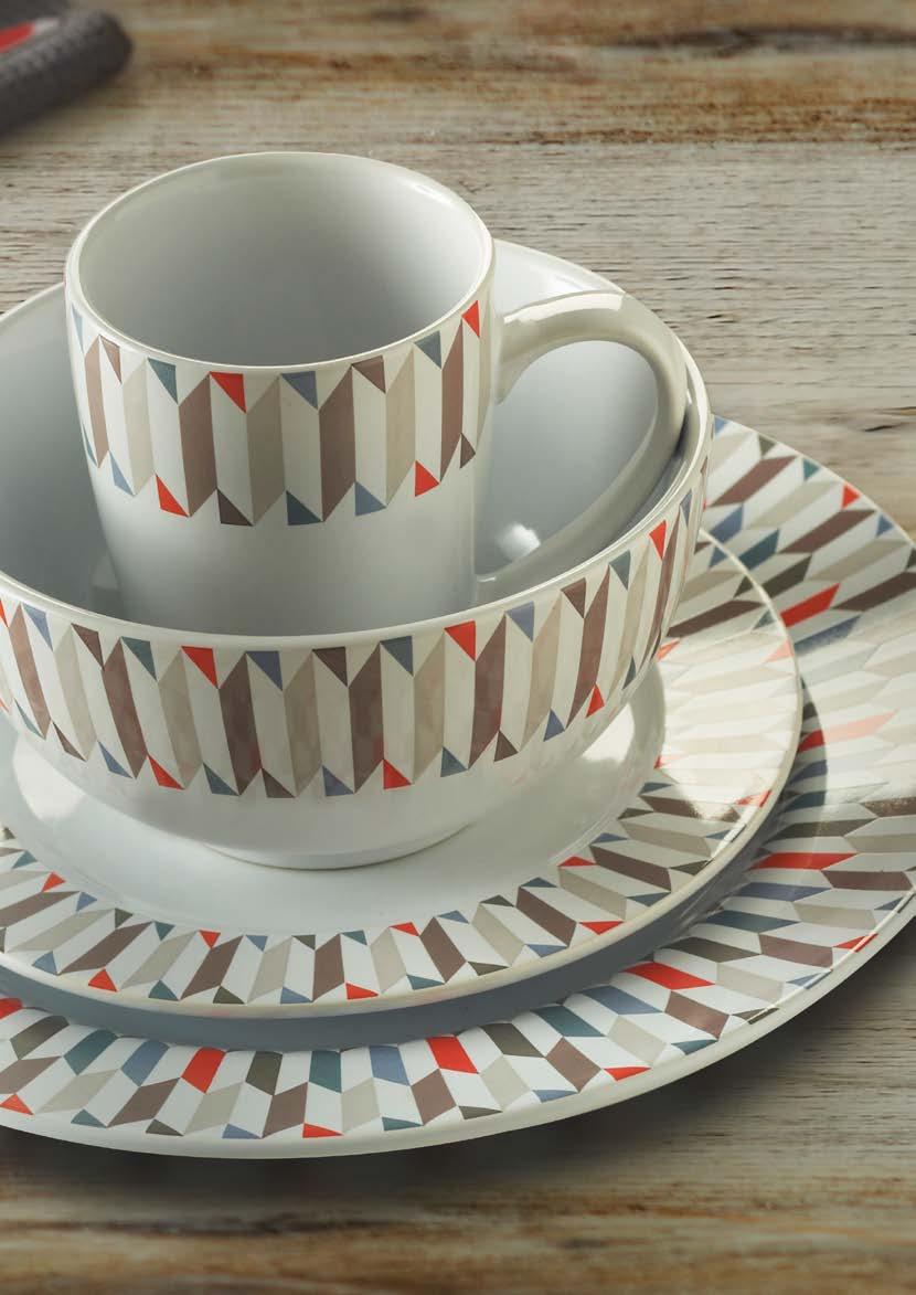 Geometric Bold, striking graphic design combined with subtle, on-trend colours make the Geometric collection a fresh and contemporary addition to any kitchen or tabletop.