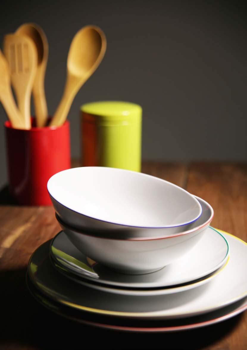 Spectrum Made from durable porcelain and featuring a hand painted band, Spectrum dinnerware is a simplistic and modern range.