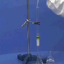 surface of the eluent reaches the top of the stationary phase Apply the sample solution with a