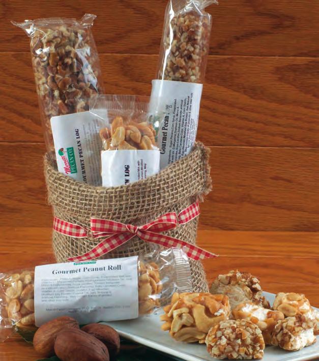 29 Try our delicious log rolls. We offer these in pecan, cashew, and peanut varieties.