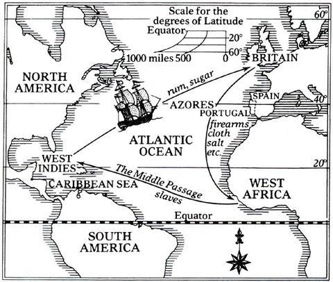 The second leg was the shipment of rum to West Africa to trade for slaves and the third and final leg of this triangle was the passage of slave ships to the sugar
