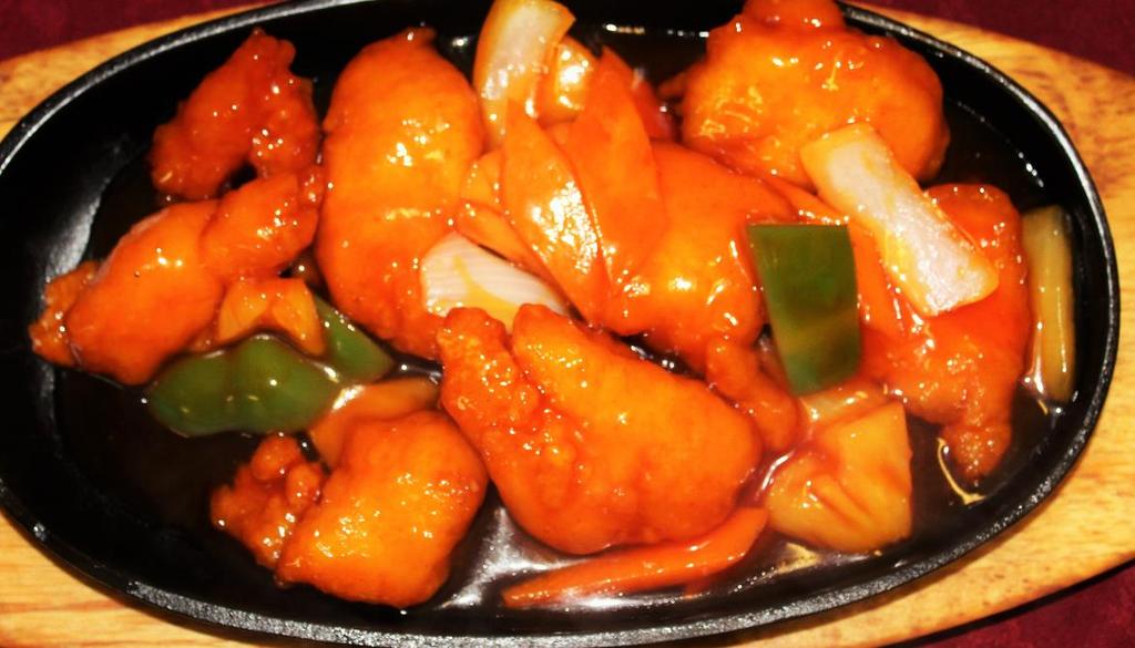 Sweet and Sour Dishes A Classic and Well Known Dish, made with a blend of sweetness and sourness, Stir fried with Potato Starch battered Meat or Seafood.