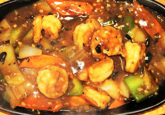 Black Bean Dishes Flavoursome dish, made with fermented Black Bean and Crushed Garlic, Stir fried with Onions, Sliced Green Peppers and Carrots. Stir Fried King Prawn in Black Bean sauce... 12.