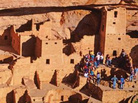 Here the ancient Anasazi people built their homes in the steep sides of the mesa.