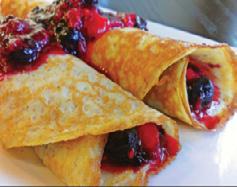Breakfast Pancake Lover s Only Topped with whipped cream (by request) Add any topping: Strawberry, Cinnamon,. Blueberry, Chocolate Chips or Pecans...1.29 Three pancakes... 4.99 Two pancakes... 3.