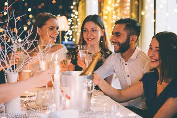 AED 550 per head, with unlimited house beverages With Live Band, Dancers and a DJ Al Hamra Mezzanine Level Christmas Eve Age-old Traditions. New-age Celebrations!