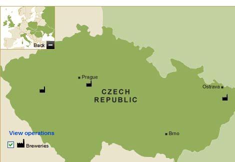 A. Location of brewery B. Regions of the Czech Republic Source: SABMiller Source: http://www.pixel.