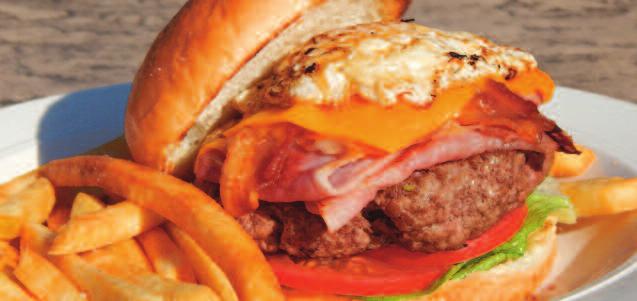 BURGERS All burgers are 1/2# fresh handmade Hereford ground chuck patties, specially seasoned. Make it a 1/4# and take $2.00 off. Each burger is served with lettuce, tomato and pickles.