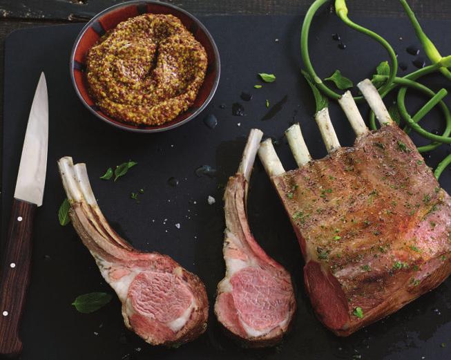 95 E D RACK OF LAMB RATED Extraordinary and flavorful, this 8-bone rack of premium, Grass Fed Lamb is sourced from the most selective ranches in Colorado.