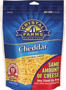 44 Crystal Farms Shredded or Chunk Cheese