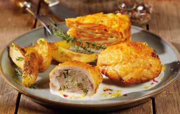 400170 50 x 160/40 g SERVING SUGGESTION Braised chicken roulade "Florentine" with a light