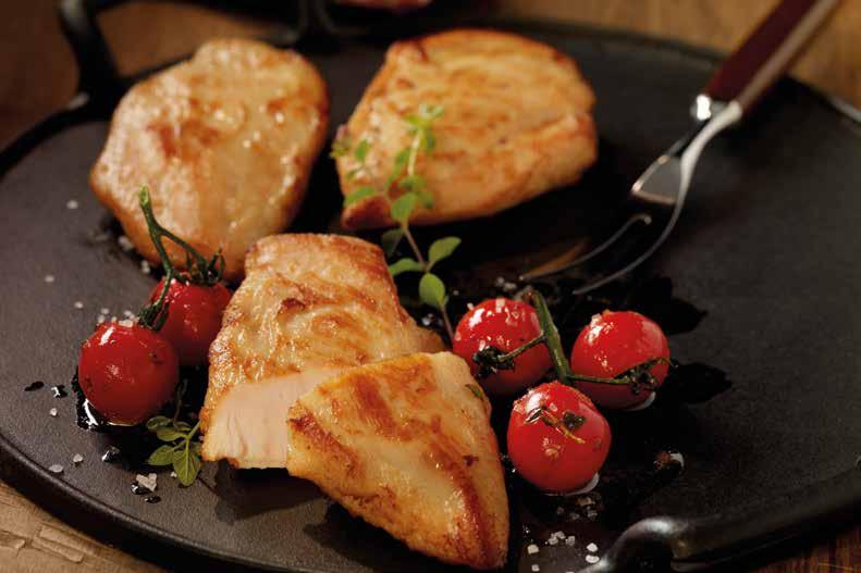 POULTRY SPECIALTIES CHICKEN BREAST FILLET Tender chicken breast fillet, harmoniously refined with spices,. 420045 420040 420030 ca. 50 x 120 g ca.