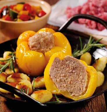 STUFFED PEPPERS CLASSIC PEPPERS, YELLOW, "Classic" Yellow pepper with a filling of pork and beef meat,