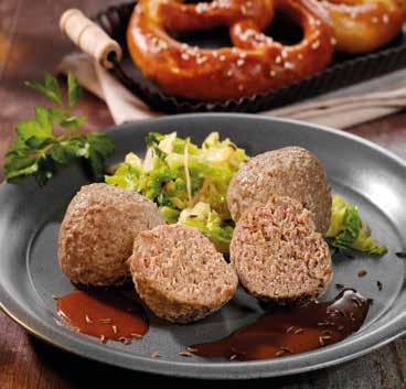 400 x 15 g cooked GLUTEN BEEF MEATBALLS Balls of beef meat refined with onions, mustard and