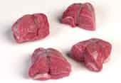 Description: Whole topside cut into three equal portions with maximum fat thickness of