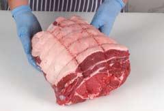 boneless fore rib with the cap muscle seamed back to expose